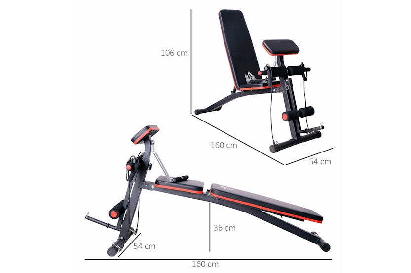 Homcom A91-062 Foldable Exercise Bench | Black/Red Homcom A91-062 Foldable Exercise Bench | Black/Red