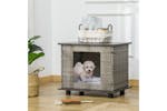 PawHut D02-107V70GY Wicker Dog House with Rattan Pet Bed | Grey PawHut D02-107V70GY Wicker Dog House with Rattan Pet Bed | Grey