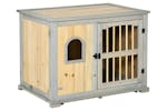 PawHut D02-114 Wooden Dog Crate Kennel for Small, Medium Dogs | Grey & Natural PawHut D02-114 Wooden Dog Crate Kennel for Small, Medium Dogs | Grey & Natural