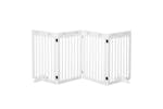 Pawhut D06-085 Foldable Freestanding Dog Safety Barrier with Support Feet | White Pawhut D06-085 Foldable Freestanding Dog Safety Barrier with Support Feet | White