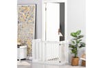 Pawhut D06-085 Foldable Freestanding Dog Safety Barrier with Support Feet | White Pawhut D06-085 Foldable Freestanding Dog Safety Barrier with Support Feet | White