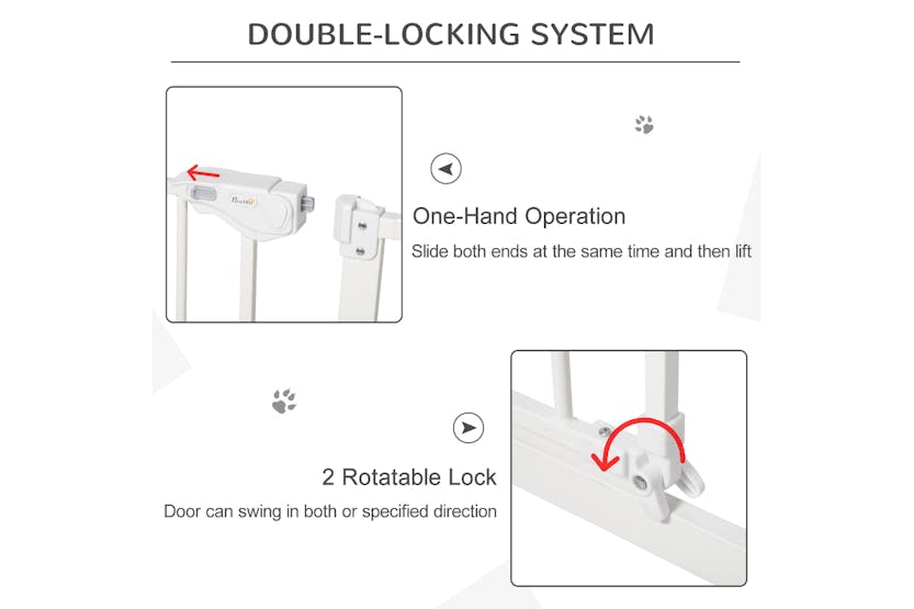 PawHut D06-096WT Pressure Fit Adjustable Pets Barrier | White PawHut D06-096WT Pressure Fit Adjustable Pets Barrier | White