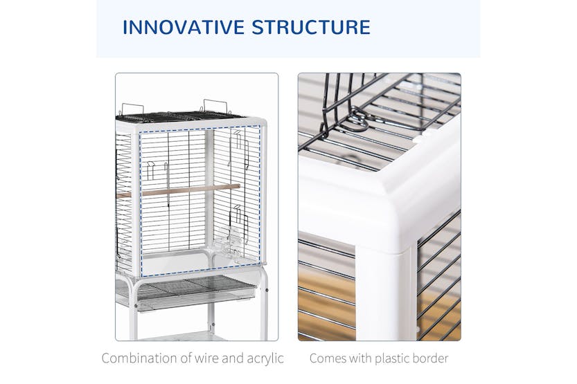 PawHut D10-080WT Bird Cage | White & Black PawHut D10-080WT Bird Cage | White & Black