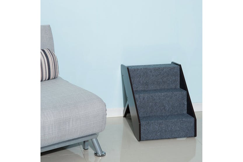 PawHut D30-145 Pet Stair | Dark Brown & Grey PawHut D30-145 Pet Stair | Dark Brown & Grey