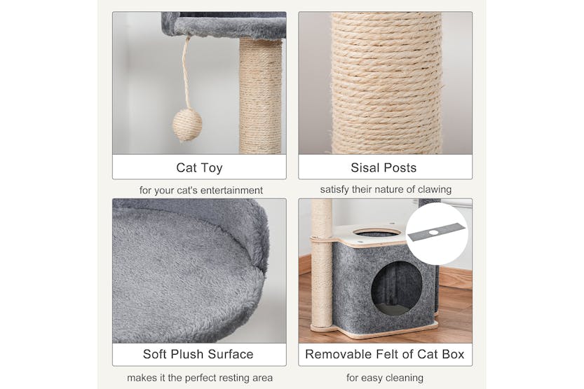 Pawhut D30-359 Cat Tree Scratching Post for Kitty with Removable Felt Pawhut D30-359 Cat Tree Scratching Post for Kitty with Removable Felt