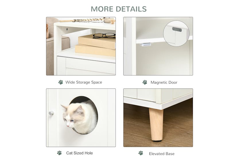 PawHut D31-029V01 Cat Litter Multiple Storage Box | White PawHut D31-029V01 Cat Litter Multiple Storage Box | White