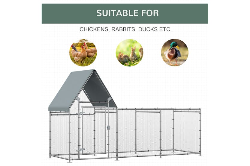 PawHut D51-272V01 Large Galvanized Chicken Coop Hen House PawHut D51-272V01 Large Galvanized Chicken Coop Hen House