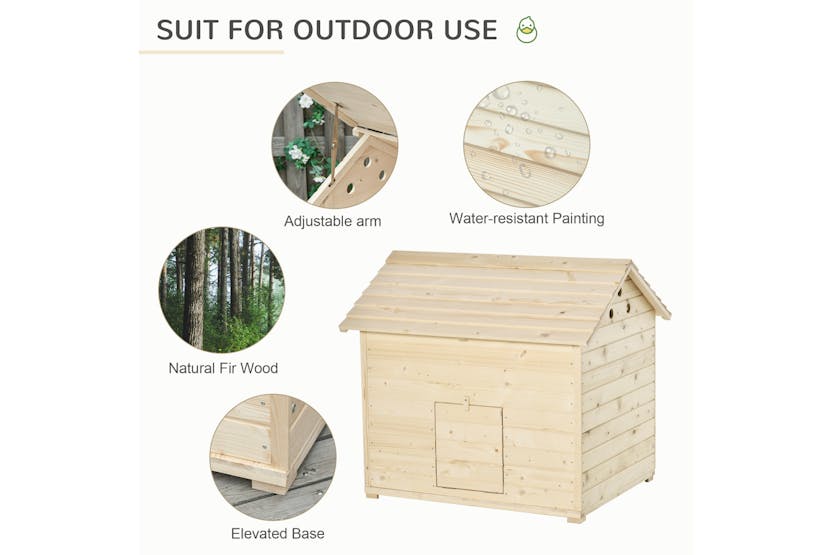 PawHut D51-200 Wooden Duck House Poultry Coop | Natural PawHut D51-200 Wooden Duck House Poultry Coop | Natural