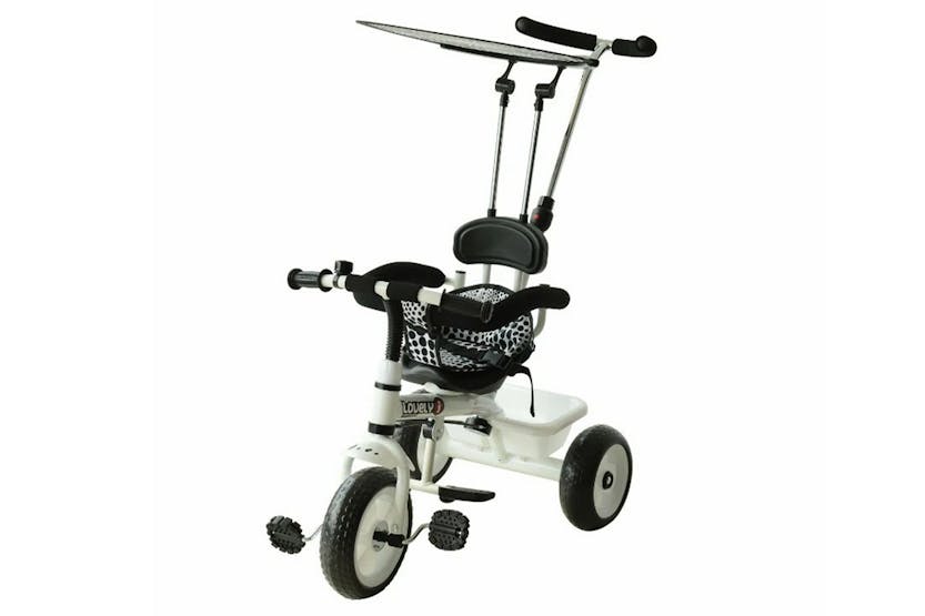 Homcom 370-025 Kids Toddler Three Wheel Tricycle Ride | White/Black Homcom 370-025 Kids Toddler Three Wheel Tricycle Ride | White/Black