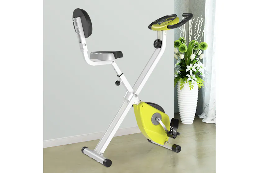 Homcom A90-192YL Steel Manual Resistance Exercise Bike with LCD Monitor | Yellow Homcom A90-192YL Steel Manual Resistance Exercise Bike with LCD Monitor | Yellow