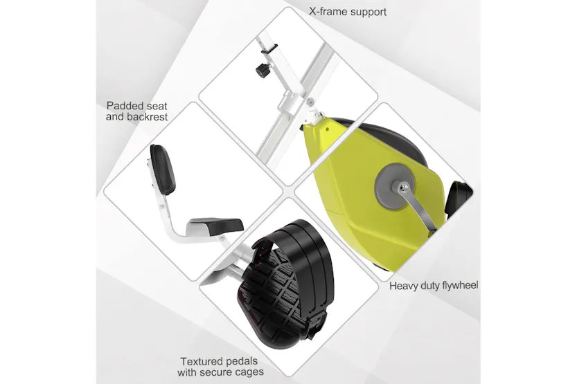 Homcom A90-192YL Steel Manual Resistance Exercise Bike with LCD Monitor | Yellow Homcom A90-192YL Steel Manual Resistance Exercise Bike with LCD Monitor | Yellow