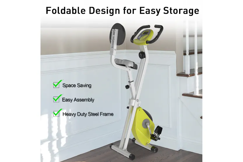 Homcom A90-192YL Steel Manual Resistance Exercise Bike with LCD Monitor | Yellow Homcom A90-192YL Steel Manual Resistance Exercise Bike with LCD Monitor | Yellow