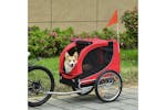PawHut B4-0003-007 Folding Bicycle Pet Trailer with Removable Cover | Black/Red PawHut B4-0003-007 Folding Bicycle Pet Trailer with Removable Cover | Black/Red