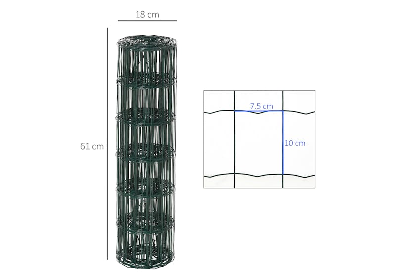 Pawhut D06-136 Foldable PVC Coated Welded Garden Fence | Green Pawhut D06-136 Foldable PVC Coated Welded Garden Fence | Green