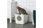 PawHut D31-049 Cat Litter Tray Box | White PawHut D31-049 Cat Litter Tray Box | White