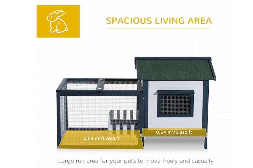 PawHut D51-035 Fir Wood Rabbit & Hen Hutch | Green & White PawHut D51-035 Fir Wood Rabbit & Hen Hutch | Green & White