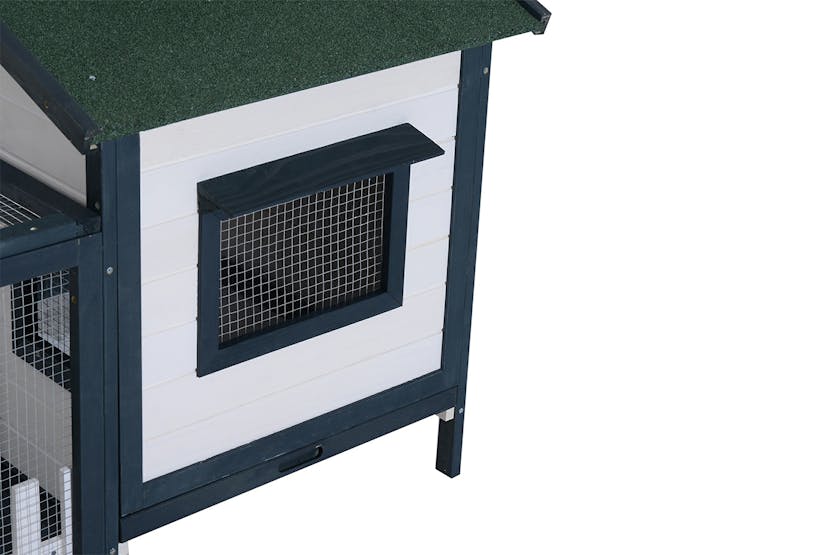 PawHut D51-035 Fir Wood Rabbit & Hen Hutch | Green & White PawHut D51-035 Fir Wood Rabbit & Hen Hutch | Green & White