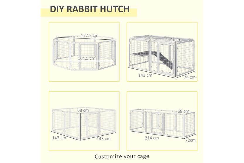 PawHut D51-322 Large Bunny Cage with Door | 9 Pieces PawHut D51-322 Large Bunny Cage with Door | 9 Pieces