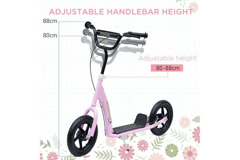 Homcom 371-027PK Kids Bicycle Scooter | Pink Homcom 371-027PK Kids Bicycle Scooter | Pink