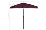 vidaXL 314723 Beach Umbrella Bordeaux Red 180x120cm vidaXL 314723 Beach Umbrella Bordeaux Red 180x120cm