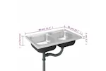 Vidaxl 147234 Kitchen Sink With Double Basins Silver 800x500x155 Mm Stainless Steel Vidaxl 147234 Kitchen Sink With Double Basins Silver 800x500x155 Mm Stainless Steel