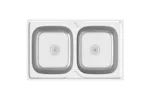 Vidaxl 147234 Kitchen Sink With Double Basins Silver 800x500x155 Mm Stainless Steel Vidaxl 147234 Kitchen Sink With Double Basins Silver 800x500x155 Mm Stainless Steel