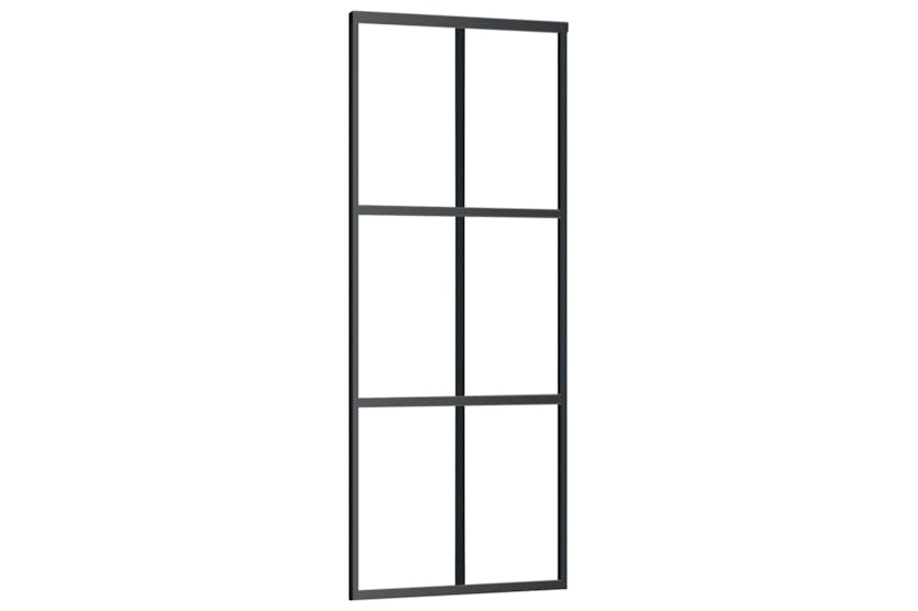 vidaXL 151011 Sliding Door Esg Glass And Aluminium 76x205cm Black vidaXL 151011 Sliding Door Esg Glass And Aluminium 76x205cm Black