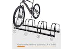 Homcom AA0-024BK 4-Bike Floor Parking Stand | Black Homcom AA0-024BK 4-Bike Floor Parking Stand | Black