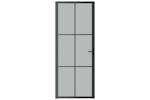 vidaXL 350557 Interior Door 83x201.5cm Black Matt Glass And Aluminium vidaXL 350557 Interior Door 83x201.5cm Black Matt Glass And Aluminium