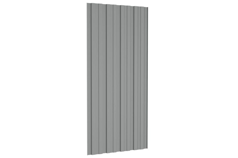 vidaXL 317214 Roof Panels 36 Pcs Galvanised Steel Grey 100x45cm vidaXL 317214 Roof Panels 36 Pcs Galvanised Steel Grey 100x45cm