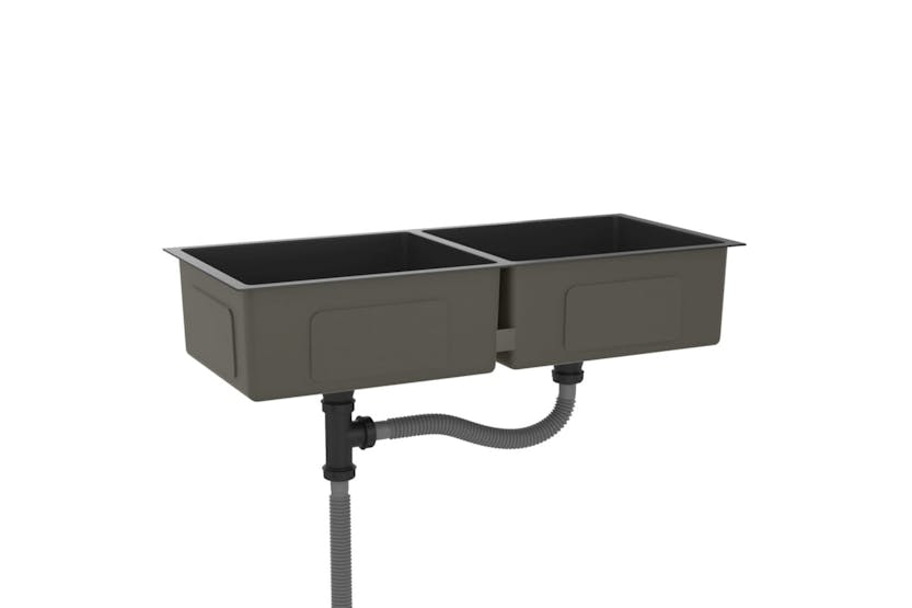 vidaXL 51525 Handmade Kitchen Sink Black Stainless Steel vidaXL 51525 Handmade Kitchen Sink Black Stainless Steel