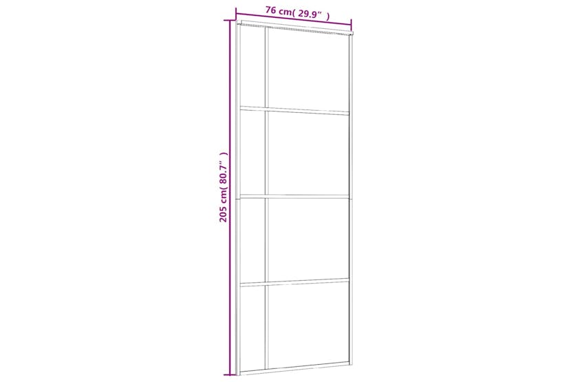 vidaXL 151678 Sliding Door Esg Glass And Aluminium 76x205cm Black vidaXL 151678 Sliding Door Esg Glass And Aluminium 76x205cm Black