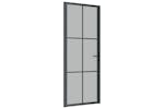 vidaXL 350557 Interior Door 83x201.5cm Black Matt Glass And Aluminium vidaXL 350557 Interior Door 83x201.5cm Black Matt Glass And Aluminium