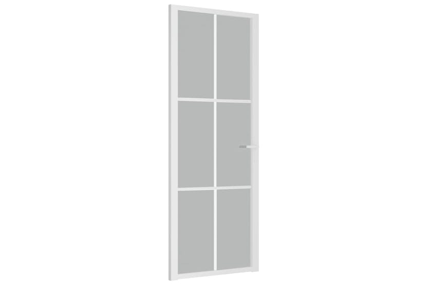vidaXL 350580 Interior Door 76x201.5cm White Matt Glass And Aluminium vidaXL 350580 Interior Door 76x201.5cm White Matt Glass And Aluminium