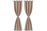 vidaXL 130373 2 Pcs Cream Blackout Curtains With Metal Rings 135 X 245cm vidaXL 130373 2 Pcs Cream Blackout Curtains With Metal Rings 135 X 245cm
