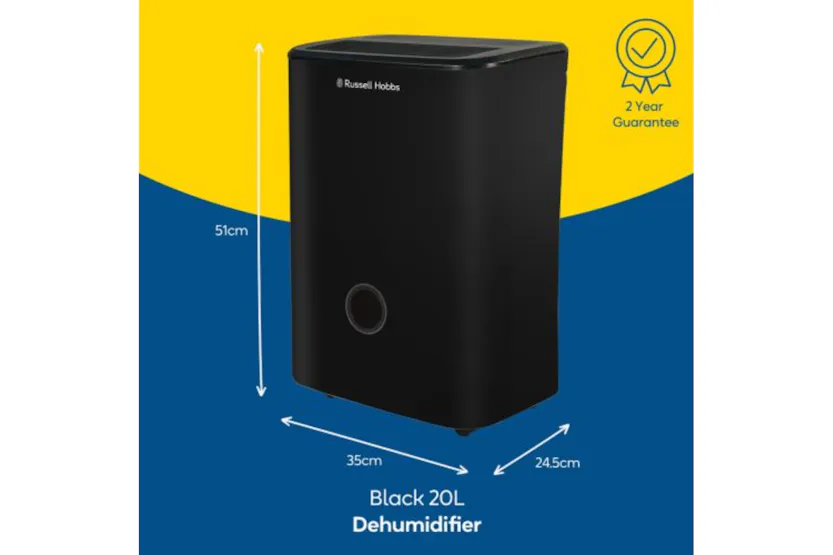 Russell Hobbs 20L Dehumidifier | RHDH2002B | Black Russell Hobbs 20L Dehumidifier | RHDH2002B | Black