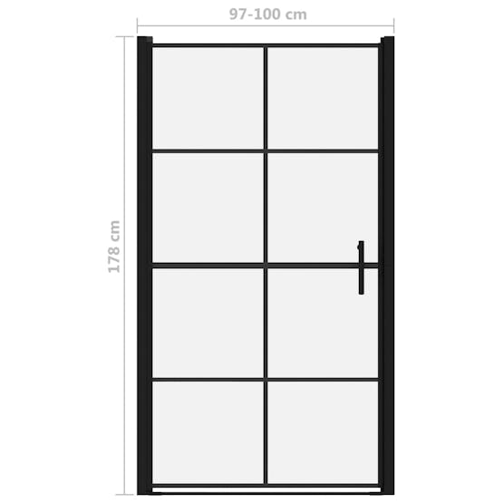 vidaXL 148892 Shower Doors Tempered Glass 100x178cm Black vidaXL 148892 Shower Doors Tempered Glass 100x178cm Black