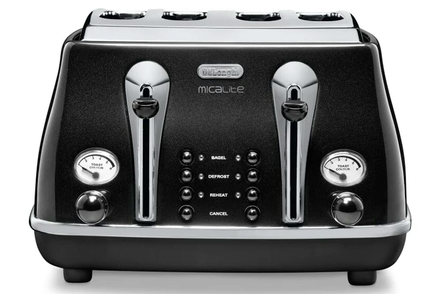 DeLonghi Icona Micalite 4 Slice Toaster | CTOM4003.BK | Black