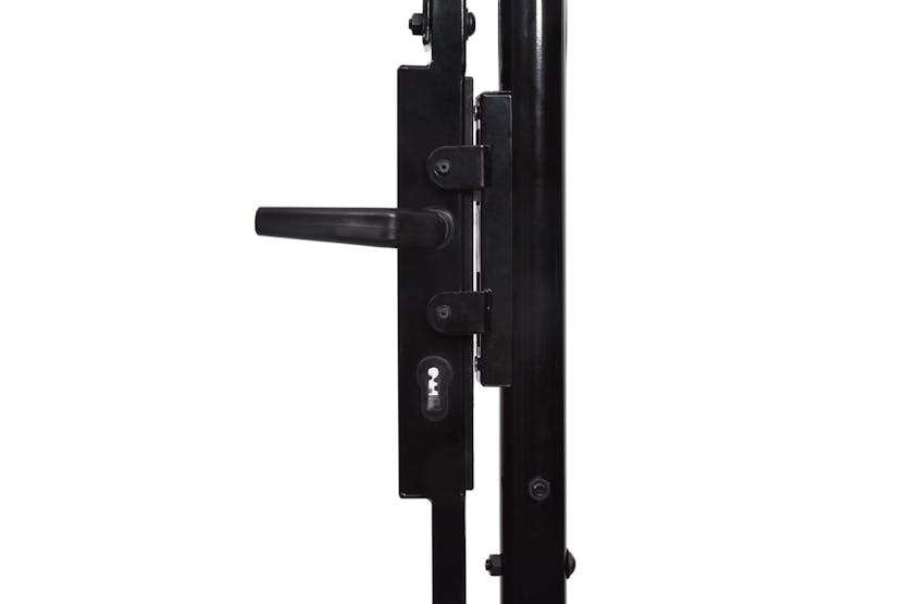 vidaXL 145746 Fence Gate Single Door With Spike Top Steel 1x2 M Black vidaXL 145746 Fence Gate Single Door With Spike Top Steel 1x2 M Black