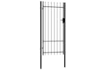 vidaXL 145746 Fence Gate Single Door With Spike Top Steel 1x2 M Black vidaXL 145746 Fence Gate Single Door With Spike Top Steel 1x2 M Black