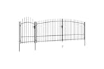 vidaXL 146325 Garden Fence Gate With Spear Top 5x2.25 M Black vidaXL 146325 Garden Fence Gate With Spear Top 5x2.25 M Black