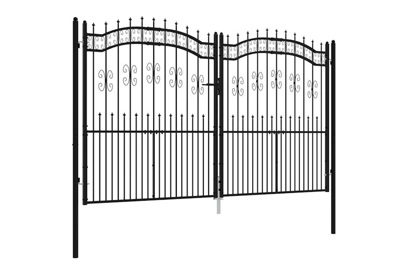 vidaXL 151098 Fence Gate With Spear Top Black 305x223cm Powder-coated Steel vidaXL 151098 Fence Gate With Spear Top Black 305x223cm Powder-coated Steel