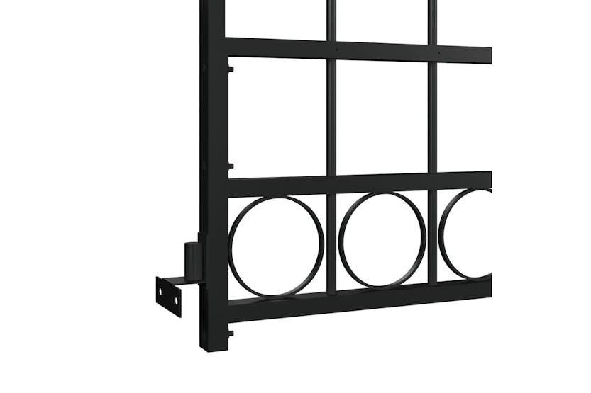 vidaXL 145750 Fence Gate With Arched Top Steel 89x200cm Black vidaXL 145750 Fence Gate With Arched Top Steel 89x200cm Black