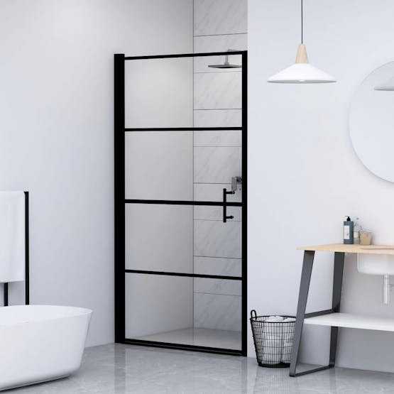 vidaXL 145671 Shower Door Tempered Glass 81x195cm Black vidaXL 145671 Shower Door Tempered Glass 81x195cm Black