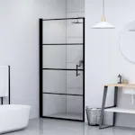vidaXL 145672 Shower Door Tempered Glass 91x195cm Black vidaXL 145672 Shower Door Tempered Glass 91x195cm Black