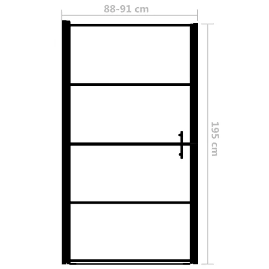 vidaXL 145672 Shower Door Tempered Glass 91x195cm Black vidaXL 145672 Shower Door Tempered Glass 91x195cm Black