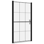 vidaXL 148889 Shower Door Tempered Glass 100x178cm Black vidaXL 148889 Shower Door Tempered Glass 100x178cm Black