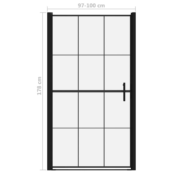 vidaXL 148889 Shower Door Tempered Glass 100x178cm Black vidaXL 148889 Shower Door Tempered Glass 100x178cm Black