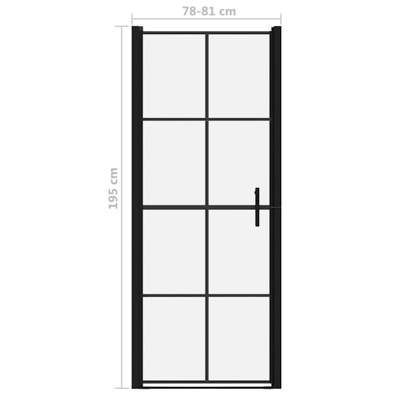 vidaXL 148890 Shower Doors Tempered Glass 81x195cm Black vidaXL 148890 Shower Doors Tempered Glass 81x195cm Black