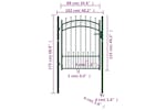 vidaXL 146384 Fence Gate With Spikes Steel 100x125cm Green vidaXL 146384 Fence Gate With Spikes Steel 100x125cm Green